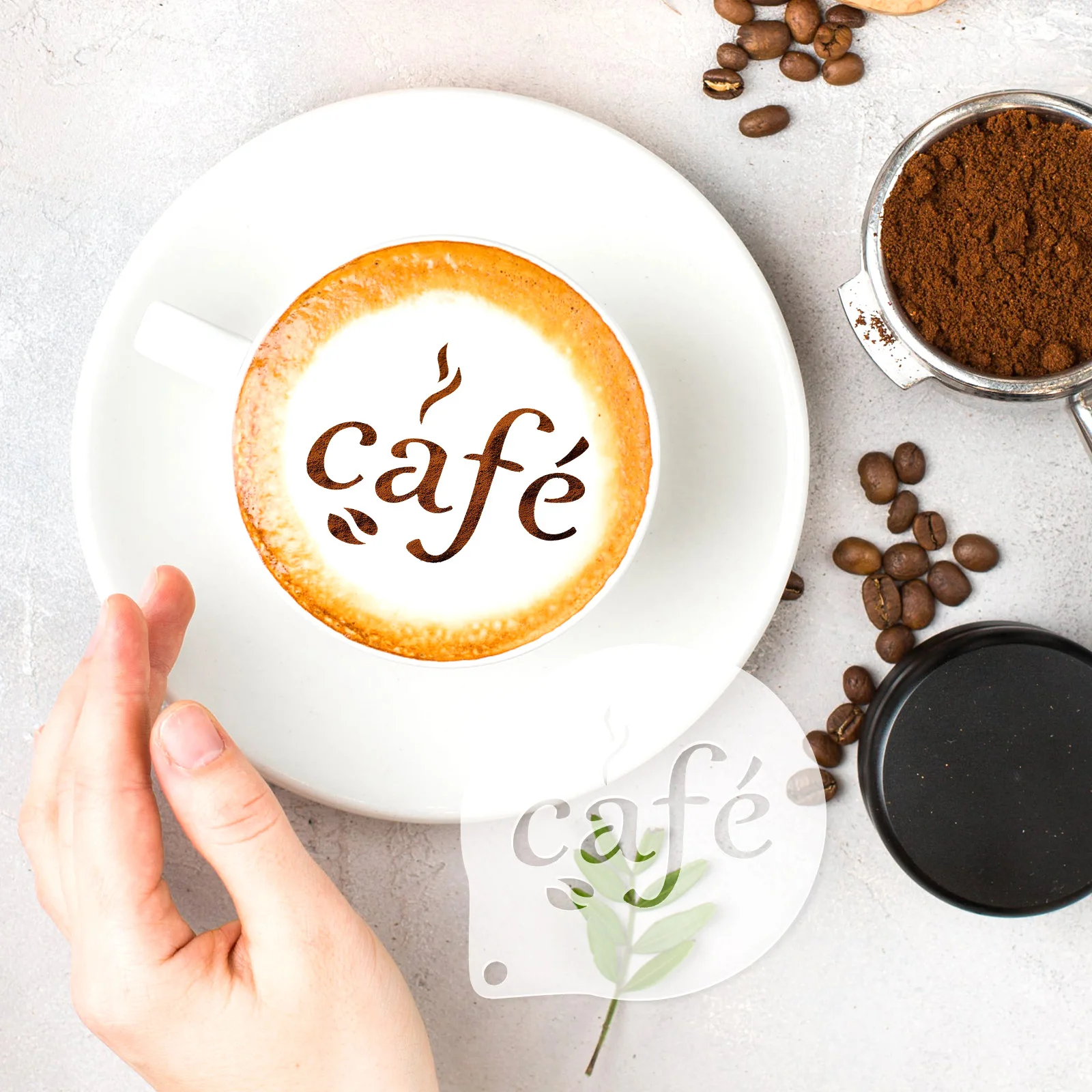 

Cappuccino Coffee Latte Mold Decoration Print Dusting Convenient Stencils
