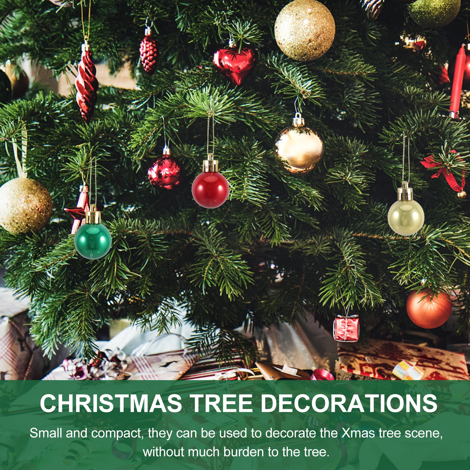 

24Pcs Christmas Ball Ornaments Mini Pendant Xmas Tree Hanging Decors Festive Decorations Reusable Economical Xmas Party Ornament