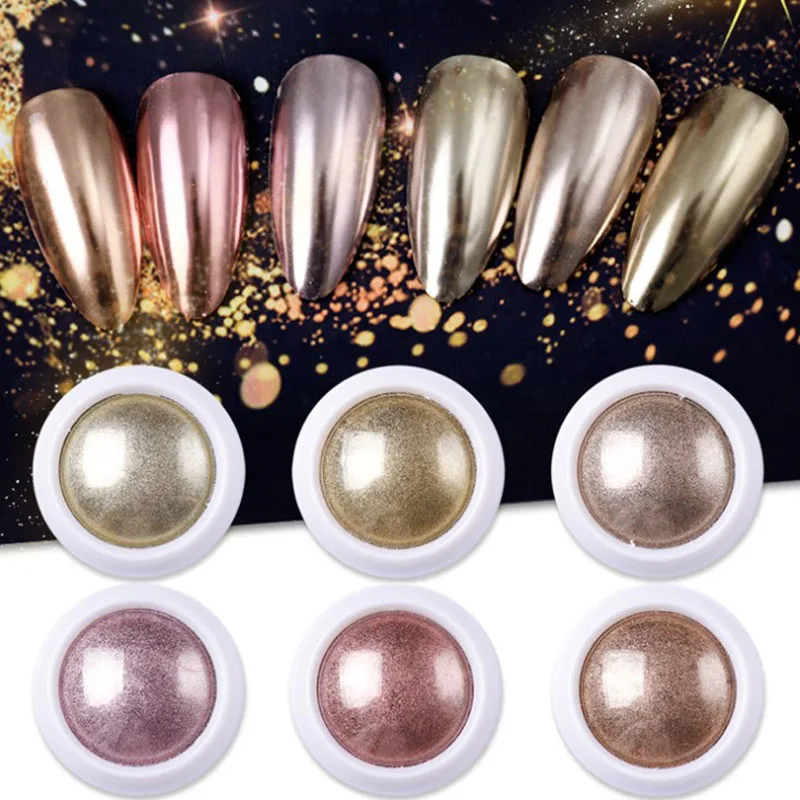 

1 Box Metallic Glitter Nail Powder Metal Mirror Powder Nail Gel Polish Rub Glitter Dust Shiny Silver Fine Chrome Pigment Decor #