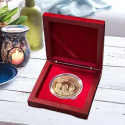 Medal Presentation Box Coin Holder Wooden Coin Storage Box Coin Display Case for Collectors Jewelry Gifts Collectible Display