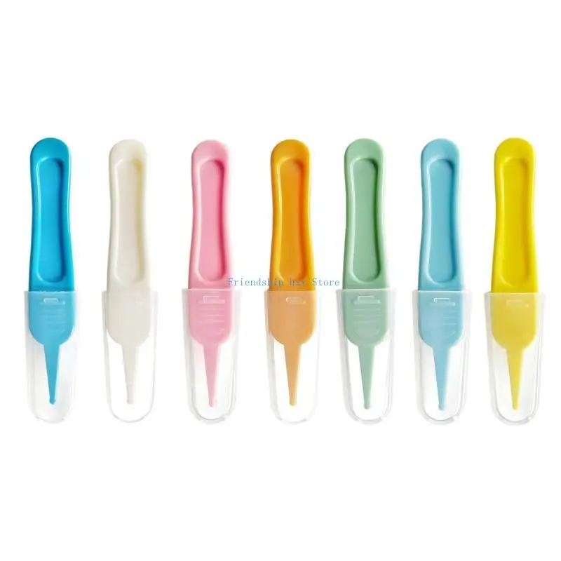 

F1CB Baby Nasal Tweezer Baby Nose Cleaning Tweezer Round for Head Baby Nose Booger Picker Ear Cleaner Clip Tool Ear Wax Remover