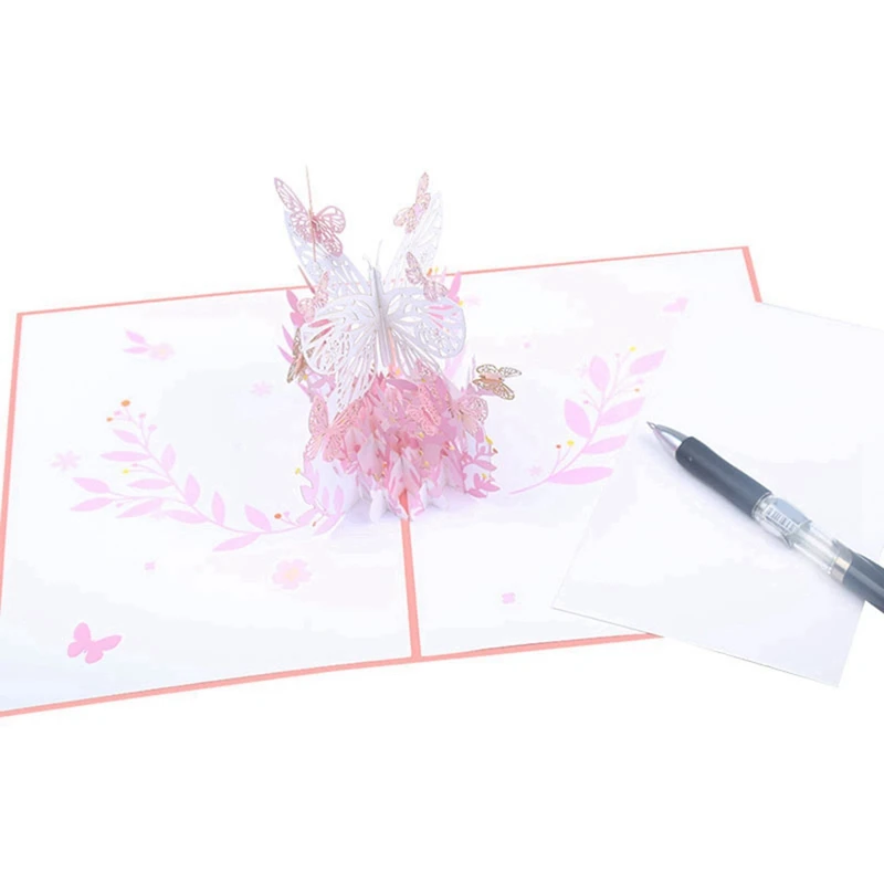 Up Card Greeting Card With Butterfly Design,Handmade 3D Butterfly Cards Anniversary