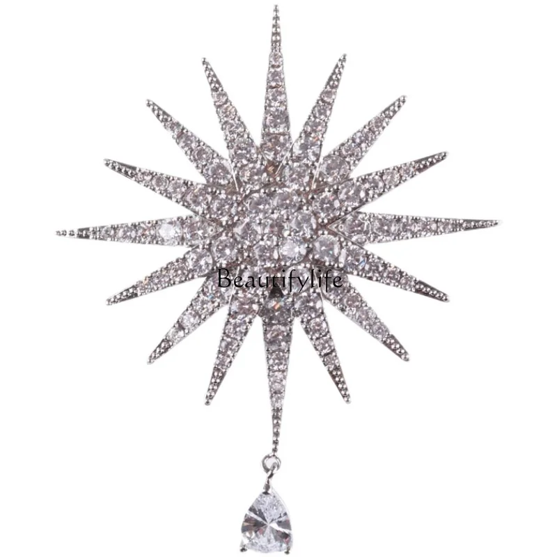 

Fashion Asterism Water Drop Brooch Accessories Versatile Pin High-End Corsage