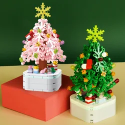 Christmas Series Tree Bonsai Building Blocks Succulents Potted Plastic Plant Bricks Home Decor Model Assemble Brick Toy for Gift