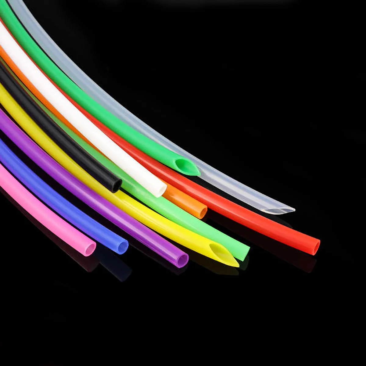 Food Grade Silicone Tube 1mmx3mm Soft Hose Pipe ID 1mm OD 3mm Flexible Tubes Red White Green Blue Yellow Black Purple Clear