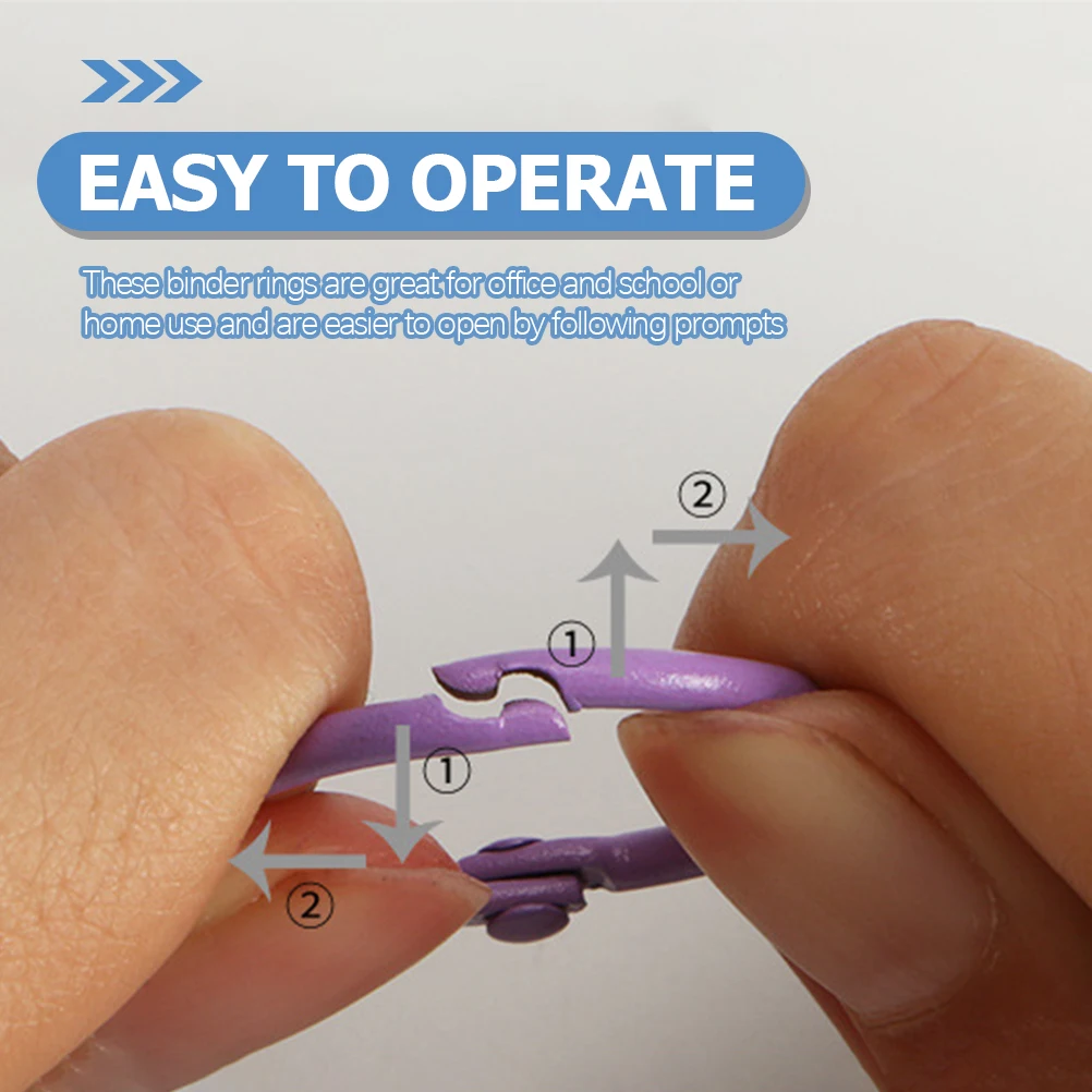 50 pçs multi-função pasta anéis reutilizáveis metal chaveiros livro acessórios resistente ao desgaste design prático escritório escola casa