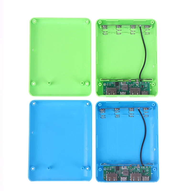 Black, Blue, Green, Red Detachable 4 Slots 18650 Battery Box Case DIY Power Set Material Mini Solderless Power Supply Housing