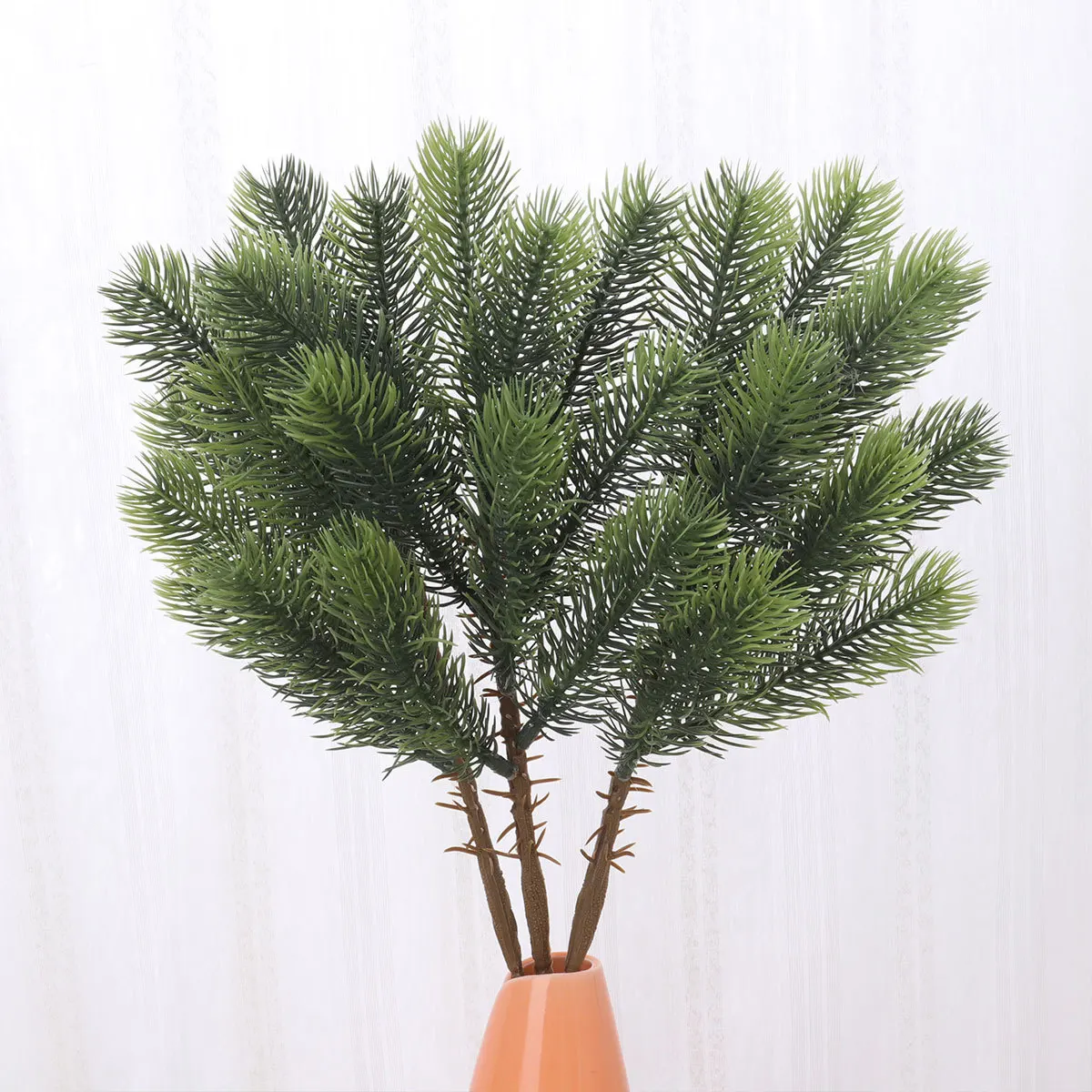 

3pcs Artificial Leaf Decor Simulated Green Pine Branch For Home Office Restaurant Christmas Party Decoration Leaves Decor