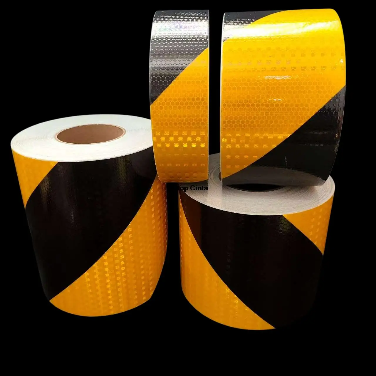 

5M Yellow-Black Reflective Hazard Tapes PVC Diagonal Reflective Safety Reflectors Strong Adhesive Stickers For Construction Site
