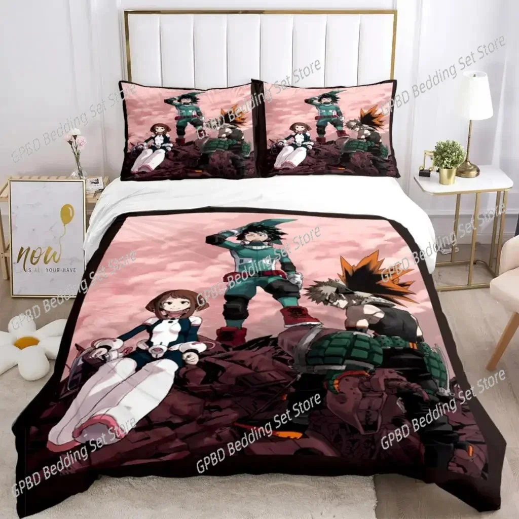

Fashion My Hero 3D Anime Print Bedding Set Single Twin Double Queen King Cal King Size Bed Linen Set