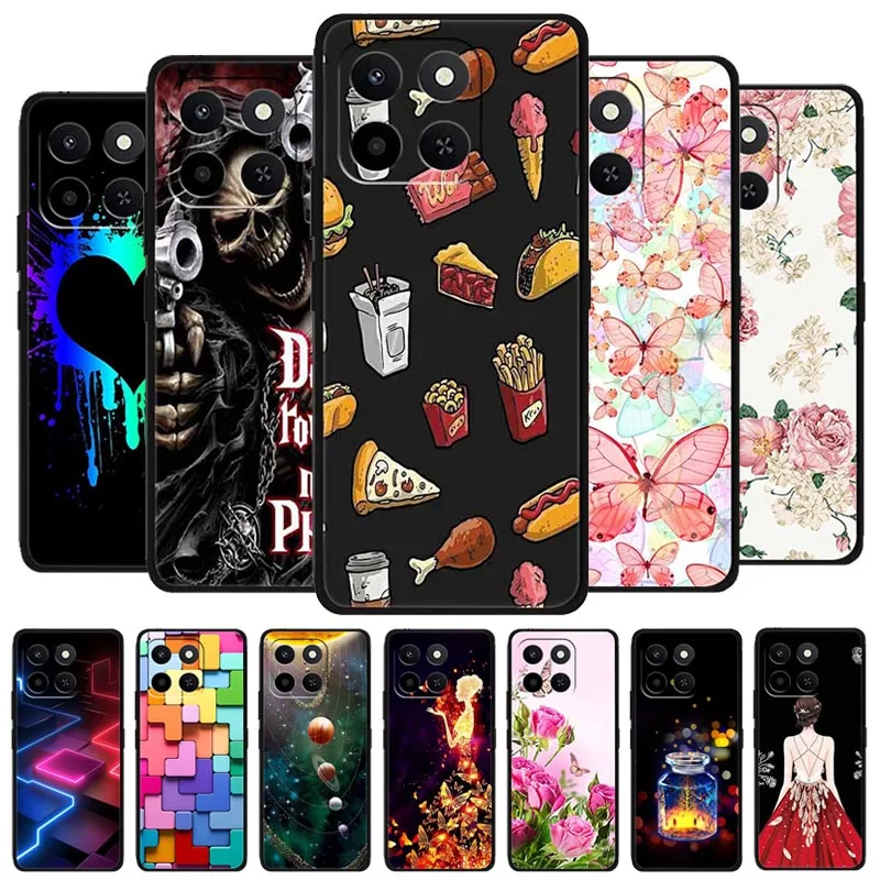 حافظة لهاتف Honor X7D فاخرة ذات ملمس ملون من السيليكون الناعم غطاء أسود من مادة البولي يوريثان الحراري لهاتف Honor X7D غطاء خلفي مقاوم للصدمات