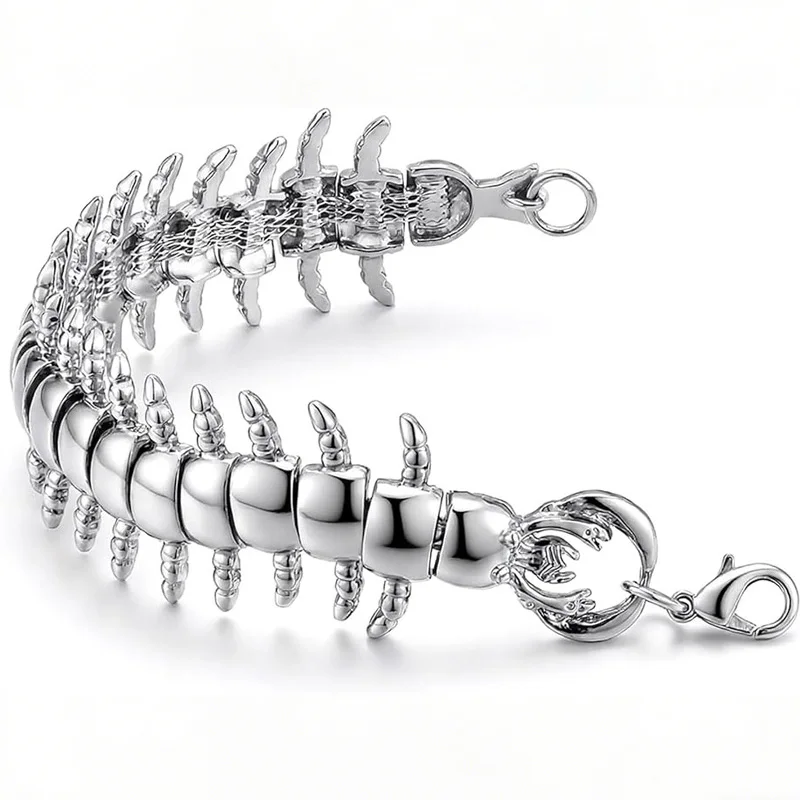 Image of Y2k Armband Totenkopf Skorpion Tausendfüßler Vintage Punk Armband Gotischer Dornen-Manschettenschmuck für Frauen