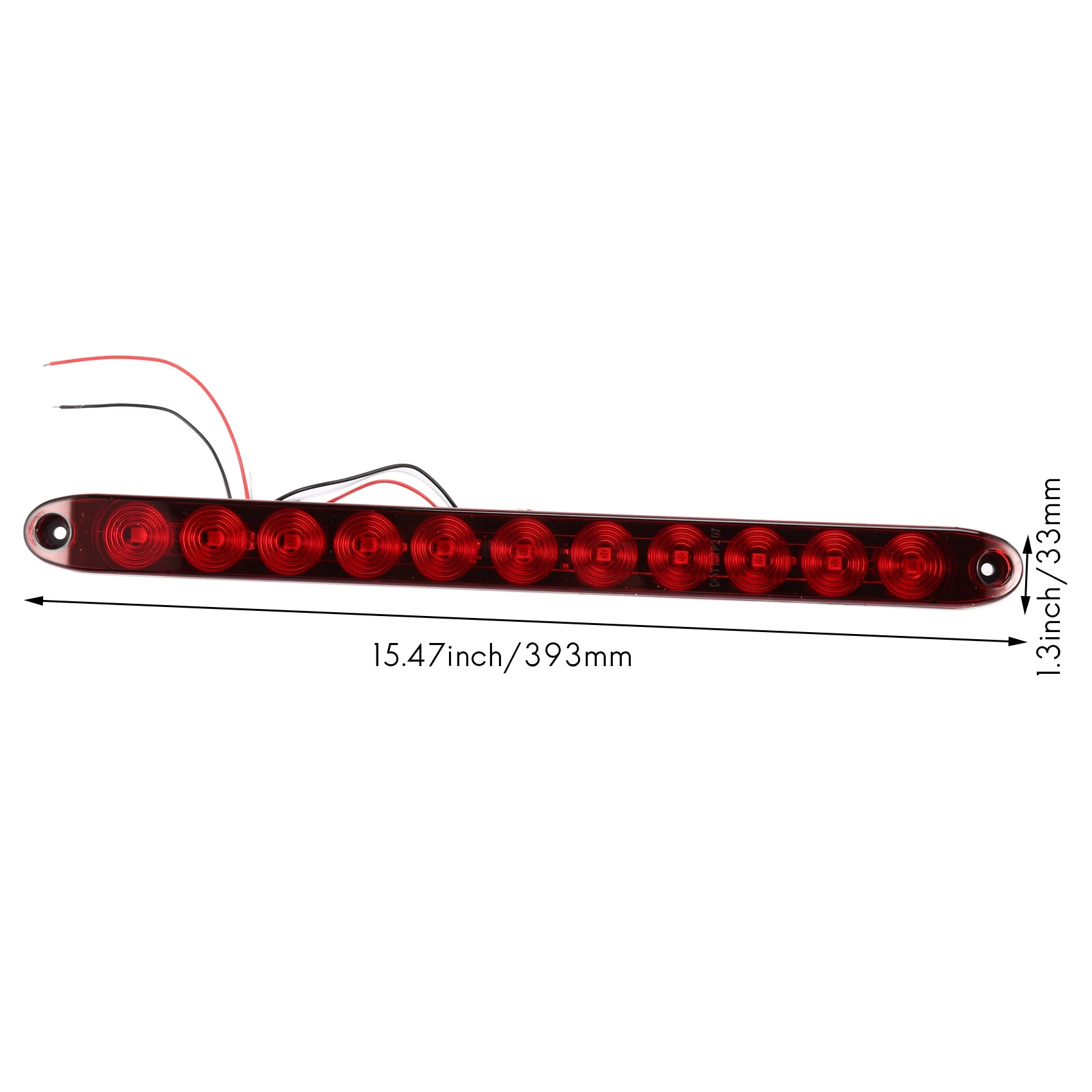 Reliable-1PCS 16 Inch 11 LED Red Trailer Light Bar For Park Stop Turn Signals Tail Brake Light IP65 Waterproof Truck Trailer Mar