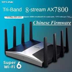 8 Antennas, WiFi6 Wireless Mesh Turbo Router Wi-Fi 6 AX7800, 802.11AX, 2.4GHz 574M + 5GHz 7206M, 1000M WAN/LAN, 2.5G SFP Port