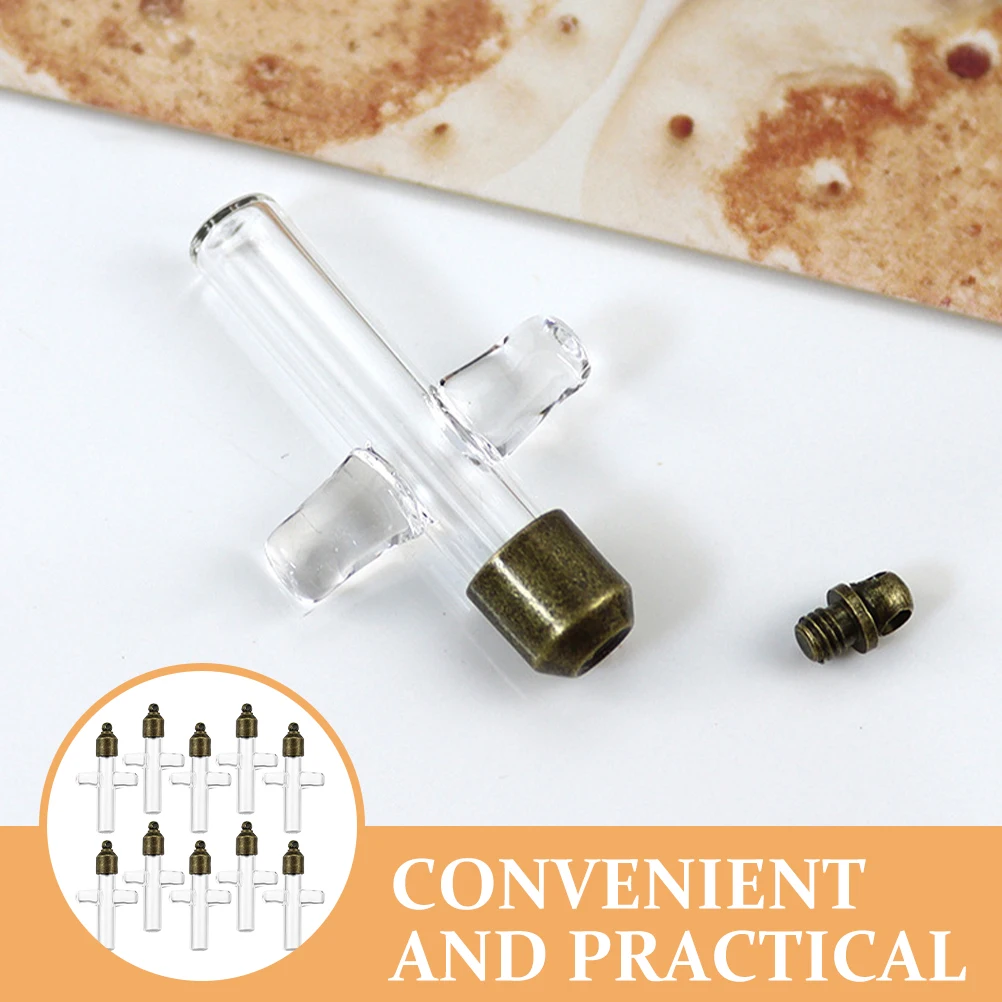 

1Set Glass Vials with Screw Lids Cross Shape for Holding Sand Leaves Decorative Storage and Memorable Gifts Tiny Glass Jars