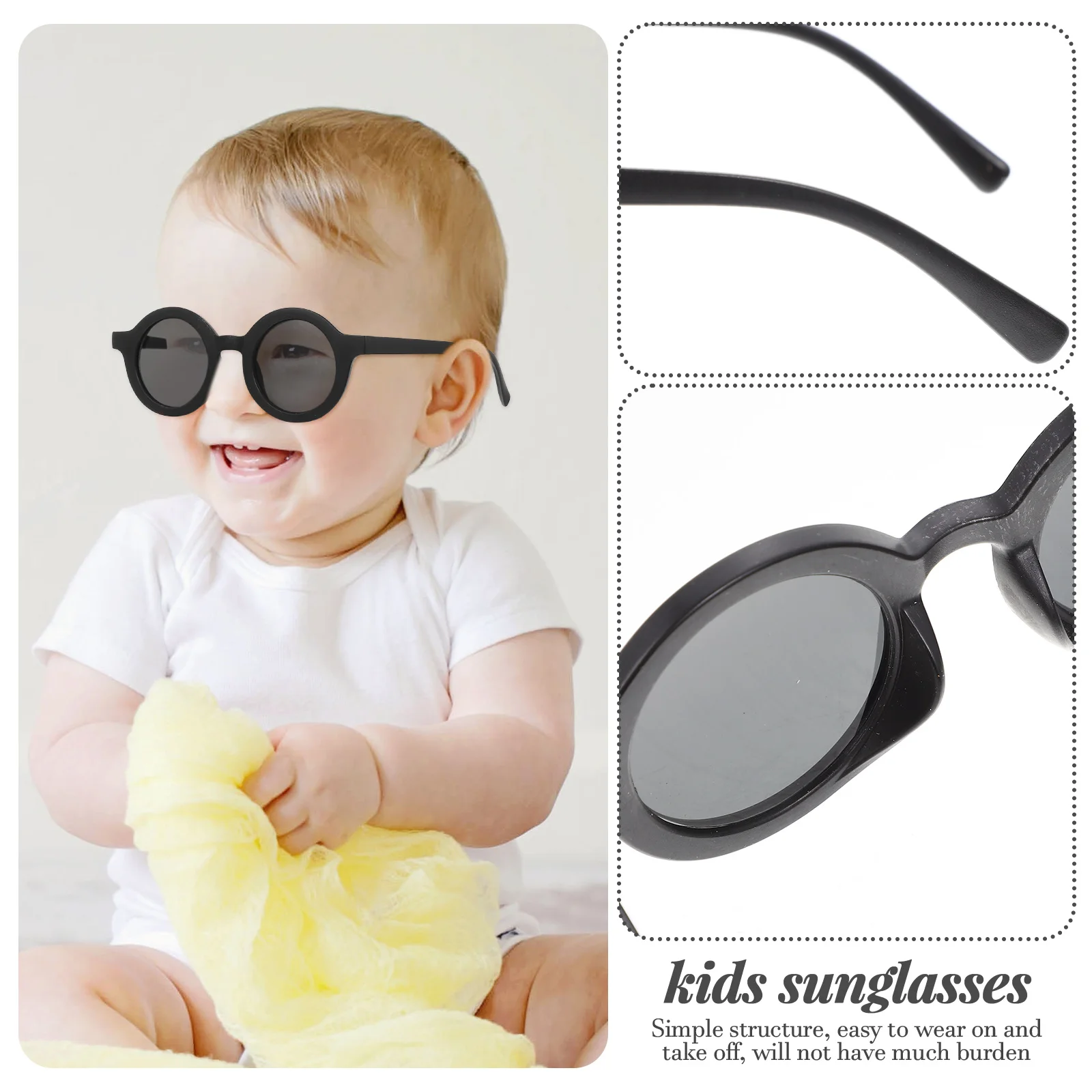 

5pcs Kids Sunglasses Color Round Frame Baby Boy Girl Toddler Party Decor Eyewear Children Day Birthday Gift Lightweight