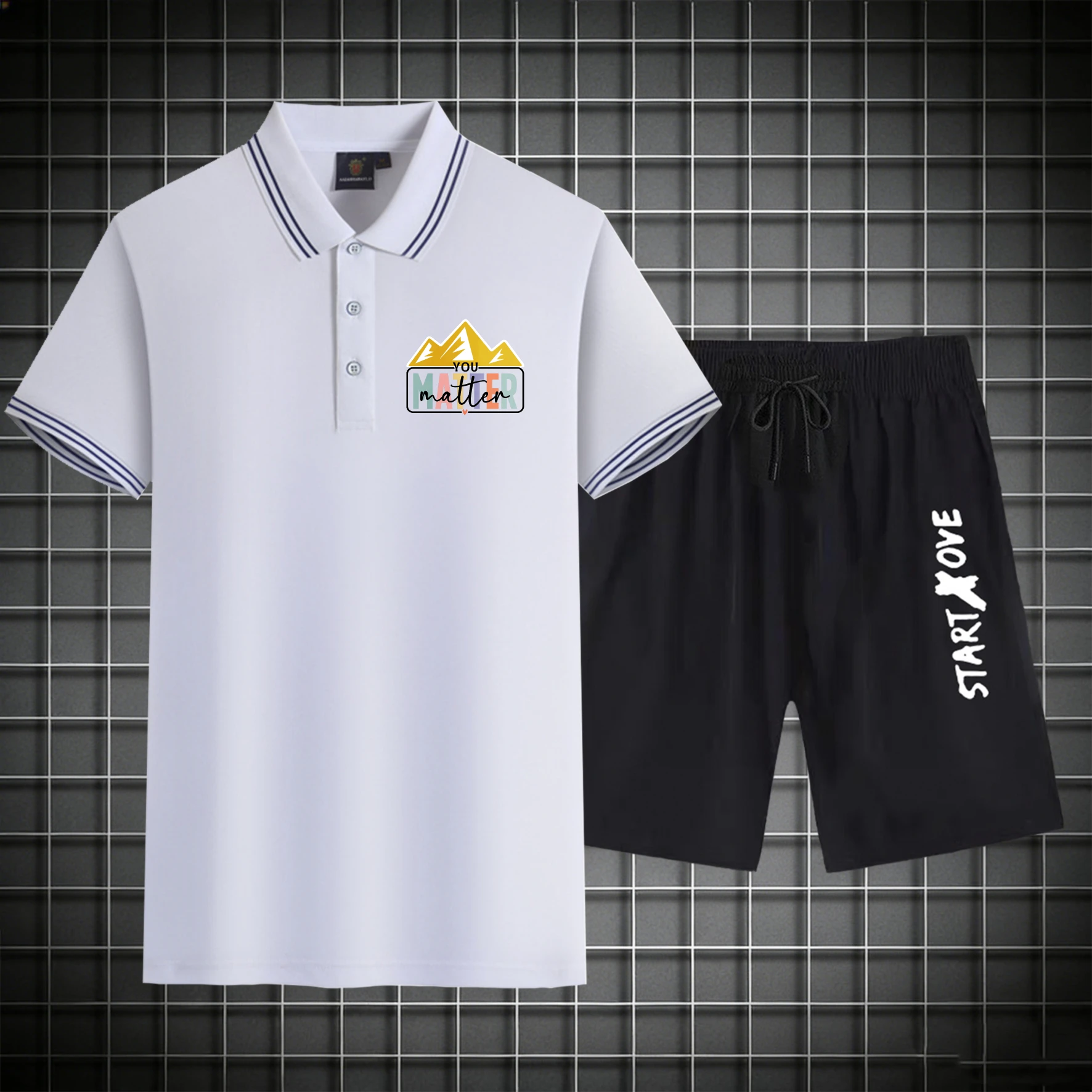 

men's Polos sets 2026 Summer jogging set Printed Sportswear clothing set sweat suit Polyester Graphic Short sleeve sets for men