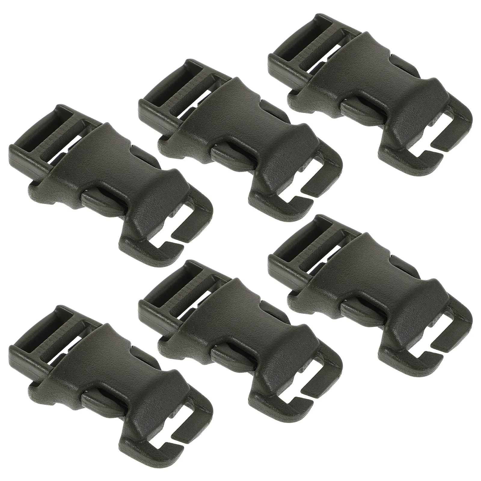

6Pcs Detachable Vest Backpack Buckle Quick Release Durable Lightweight Comfortable for Outdoor Gear Dark Green 2.5cm