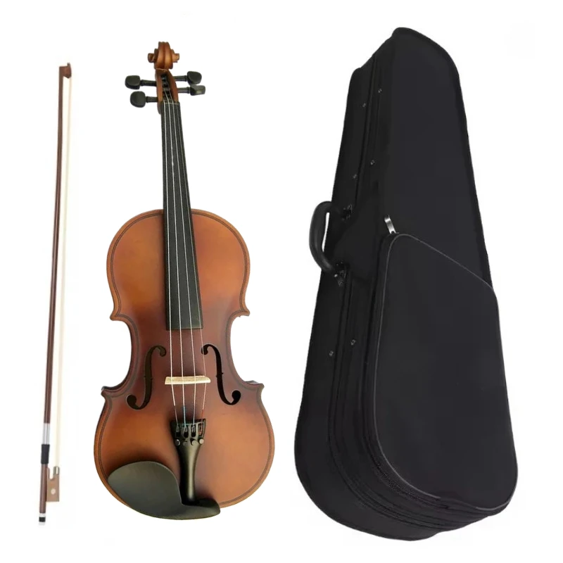 

Full Size 1/8 Wooden Violin,Matte-finish Violin Natural Acoustic Violin Instrument Suitable for Beginners and Adults Violin Gift