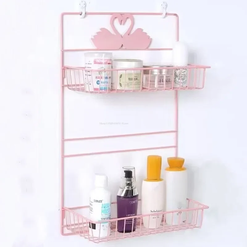 Three Layers of Pink Wall Can Be Hung Storage Rack DIY Home Decoration Accessories  Bedroom Toy Plush Doll Storage Display Rack