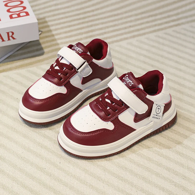 

2024 new thick soled non-slip board shoes boy trend student small white shoes Velcro ventilated casual all-match sports shoes