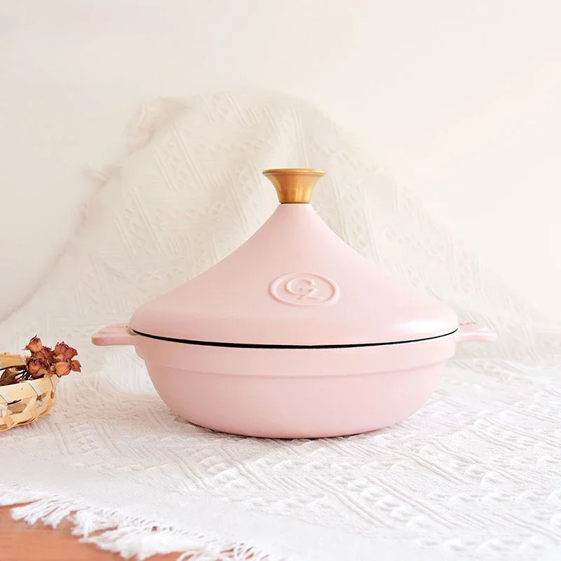 

Japanese Household Enamel Cast Iron Pot 2.6L Large Capacity Soup Stew Pot Multi-function Kitchen Utensil