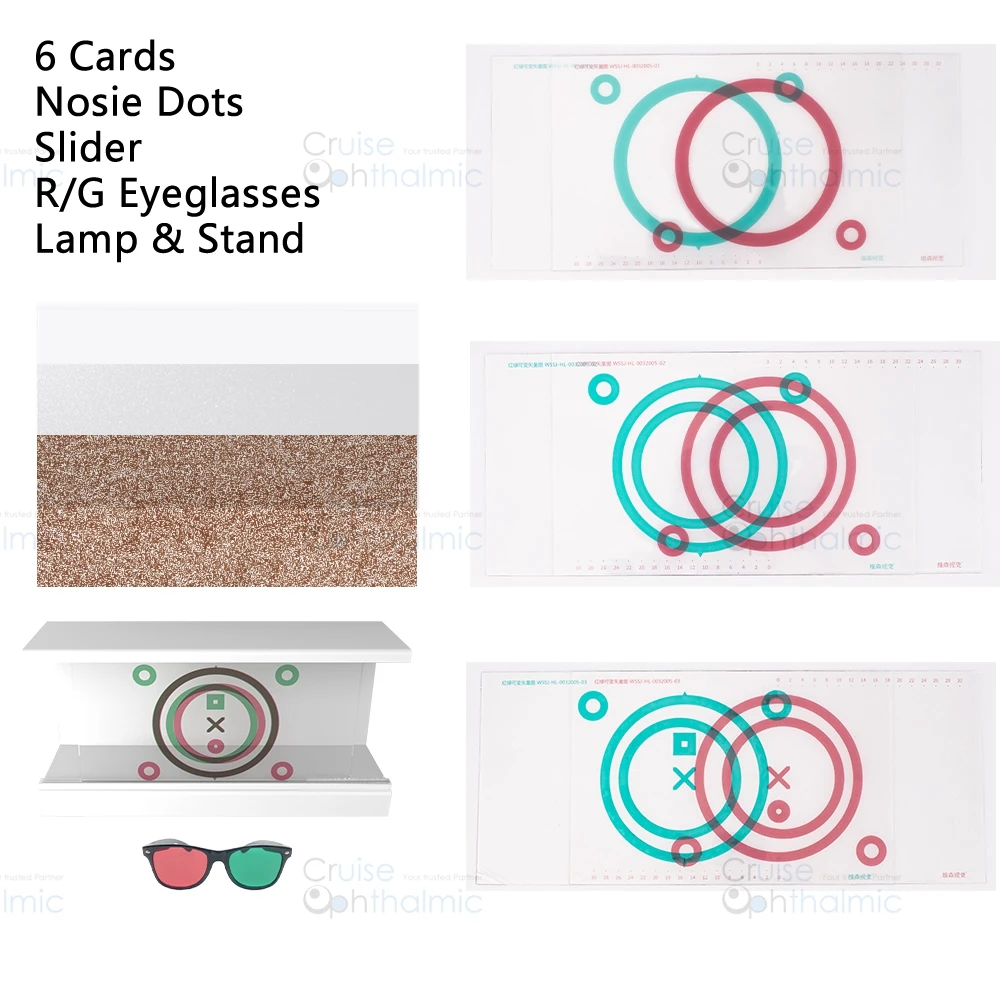 Circled Duochrome Optometric Red/Green Stereo Test | 6 pcs in | Low Vision Test Chart Stereo Balance Charts