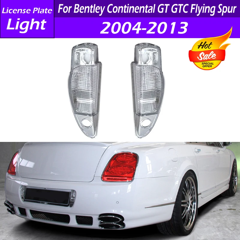 Dla Bentley Continental GT GTC Flying Spur 2004 2005-2013 Tylny zderzak samochodu Oświetlenie tablicy rejestracyjnej Osłona światła hamowania bez żarówek