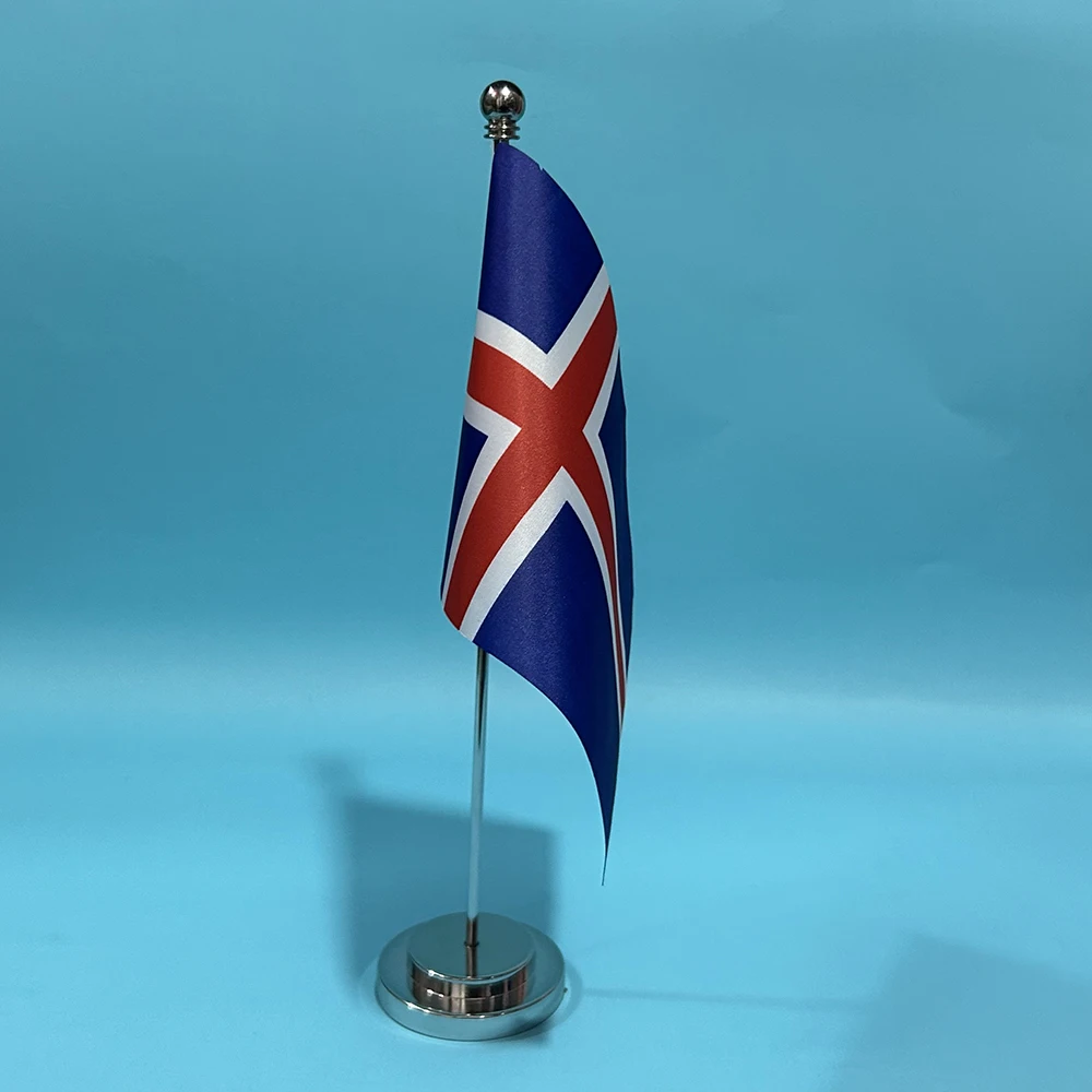 Bandera de Islandia en poliéster para escritorio, decoración de mesa - imagen 2