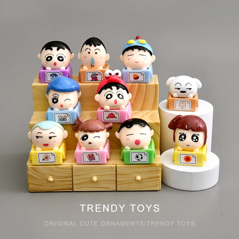

10pcs Crayon Shin-Chan Blind Box Desktop Ornaments Diy Decoration Room Car Decoration Gift Wholesale