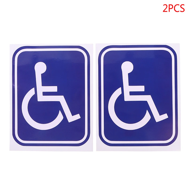 2PCS Disabled Sign Disability Mobility Parking Car Sticker PVC Decal for Auto