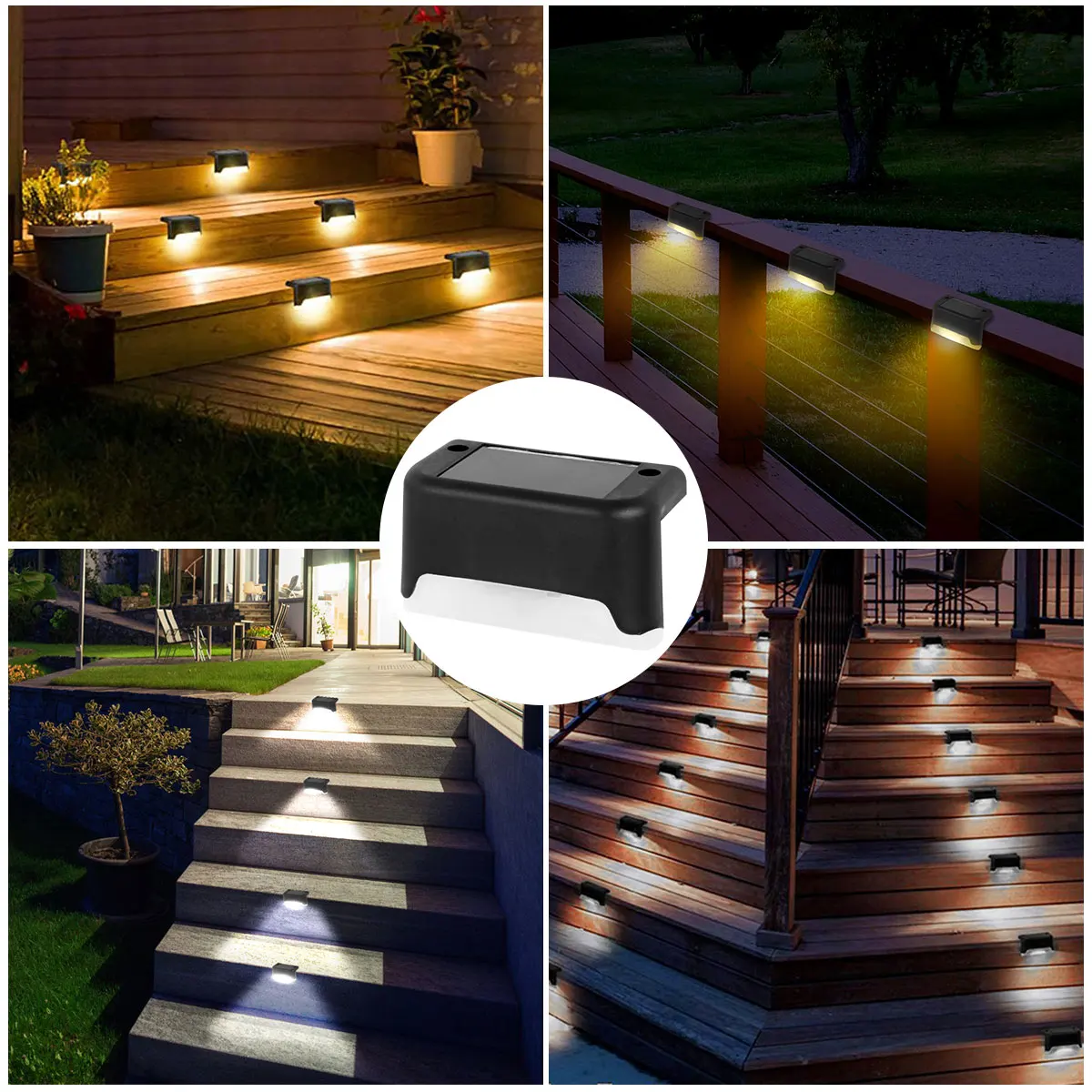 5LED Super Bright Step Light Solar LED Lights Outdoor Garden Decor Fence Lights IP65 Waterproof  Stair Light For Garden Sunlight