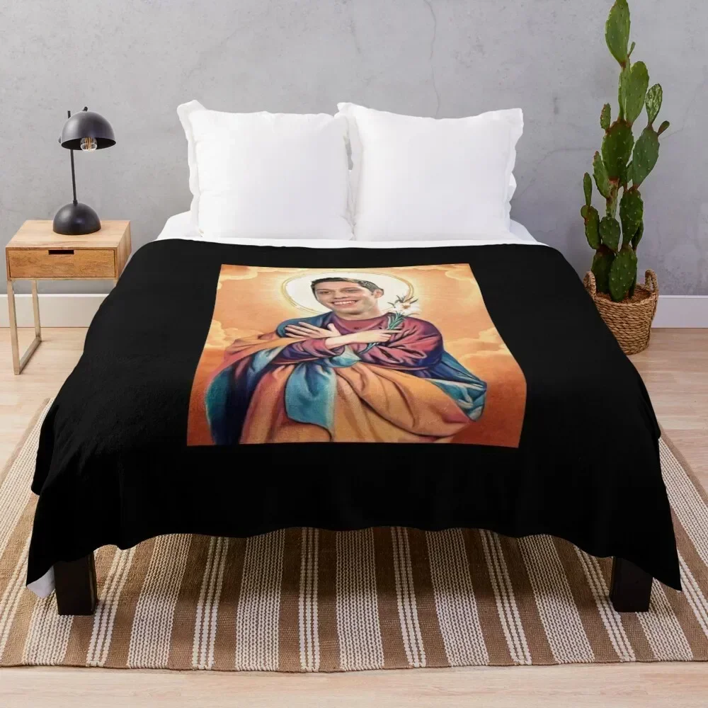 

pete davidson prayer candle Throw Blanket Stylish Decor Blanket Gift for Friends Roommate