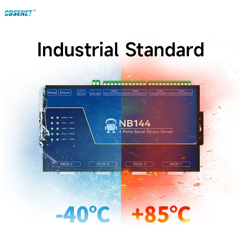 Imagem -06 - Canal Rs485 Rs232 Rs422 para Ethnernet Servidor Serial Cdsenet Nb144e Tcp Udp Mqtt Http Modbus Gateway Tcp-rtu Poe 4