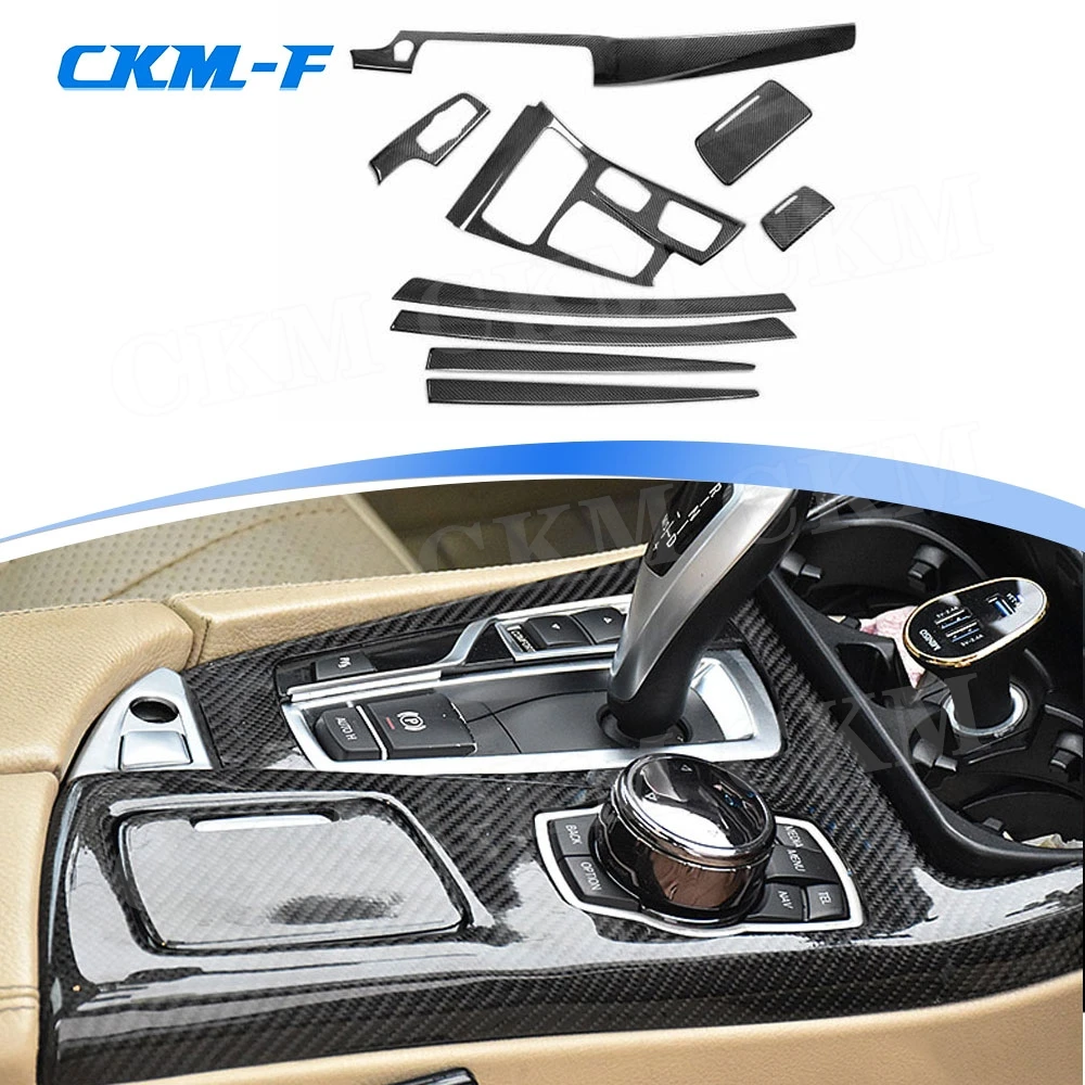 

Carbon Fiber Dashboard Door Trim Covers For 5 Series BMW F10 F11 2011-2017 LHD Car interior Decoration Accessories