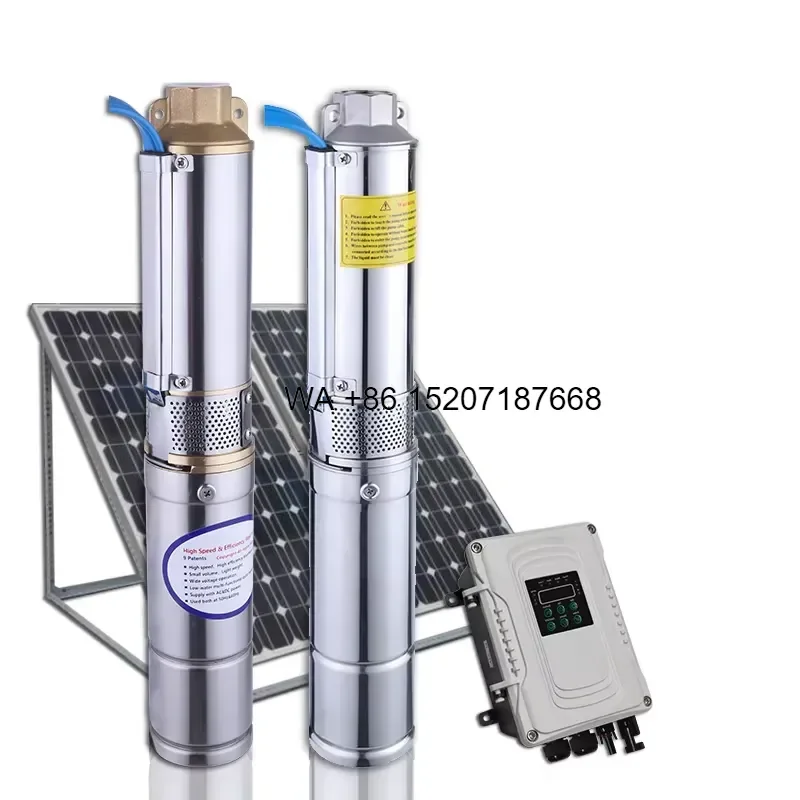 Wmwmnu 3 Inch Brushless Solar Water Pump DC Submersible Pump for Garden Irrigation Farming Hydroponics Fish Pond