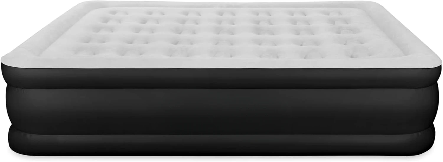 Air Mattress with ComfortCoil Technology & Built-in High Capacity Pump for Home & Camping- Double Height, Adjustable