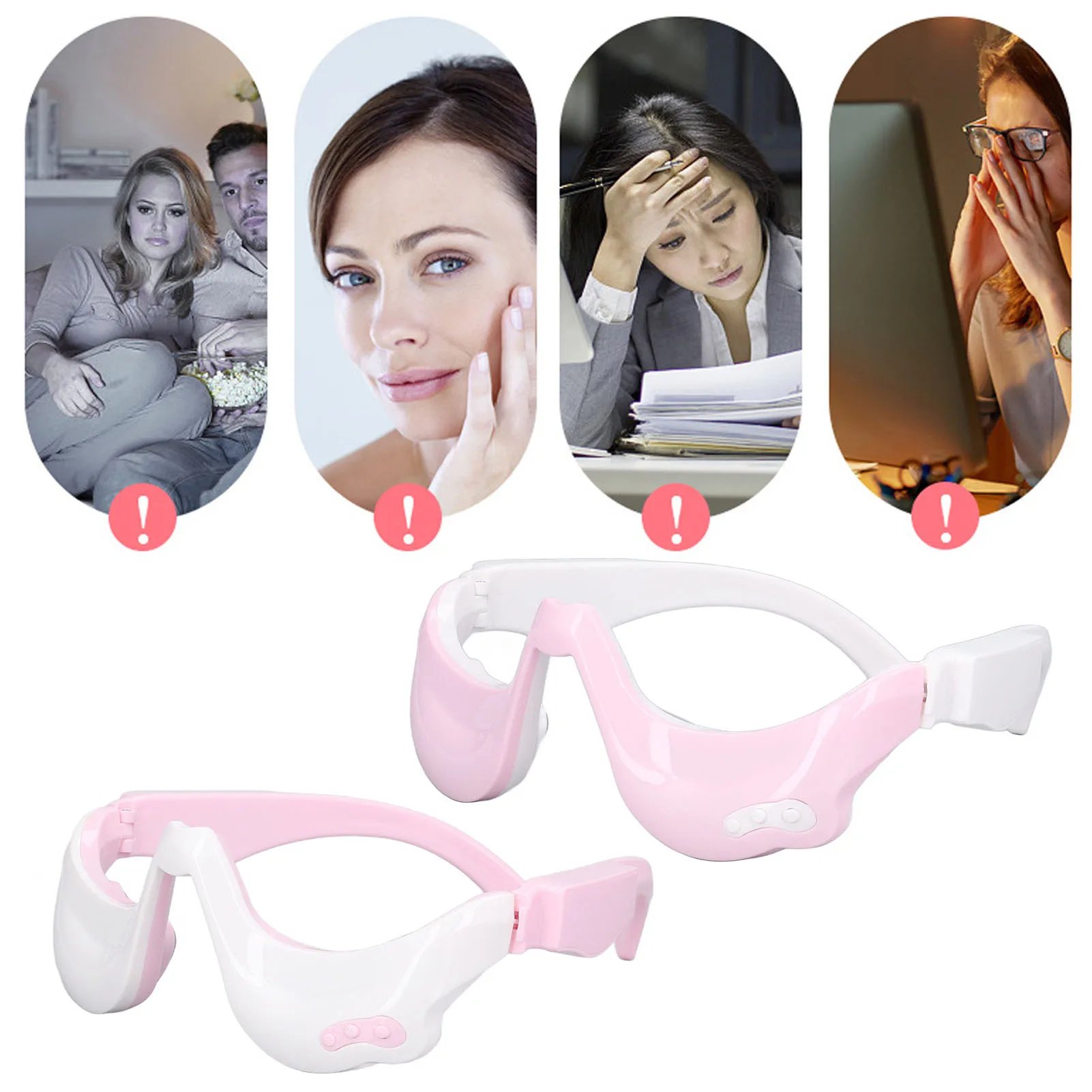 مدلك العين USB شحن قابل للتعديل الساخن ضغط الاهتزاز جهاز تدليك العين للهالات السوداء أكياس العين مدلك الاسترخاء العين #4