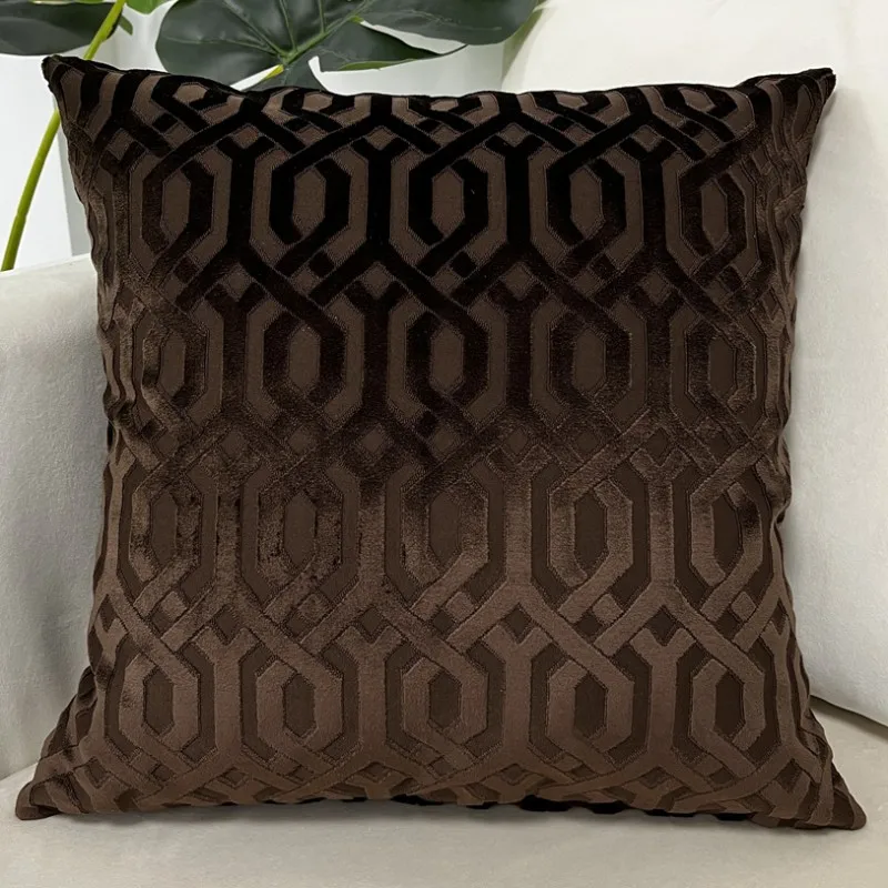 Decorative Luxury Jacquard Velvet Geo Cushion Cover Thick Soft Sofa Throw Pillowcase Seat Cushion Cover Home from Factory