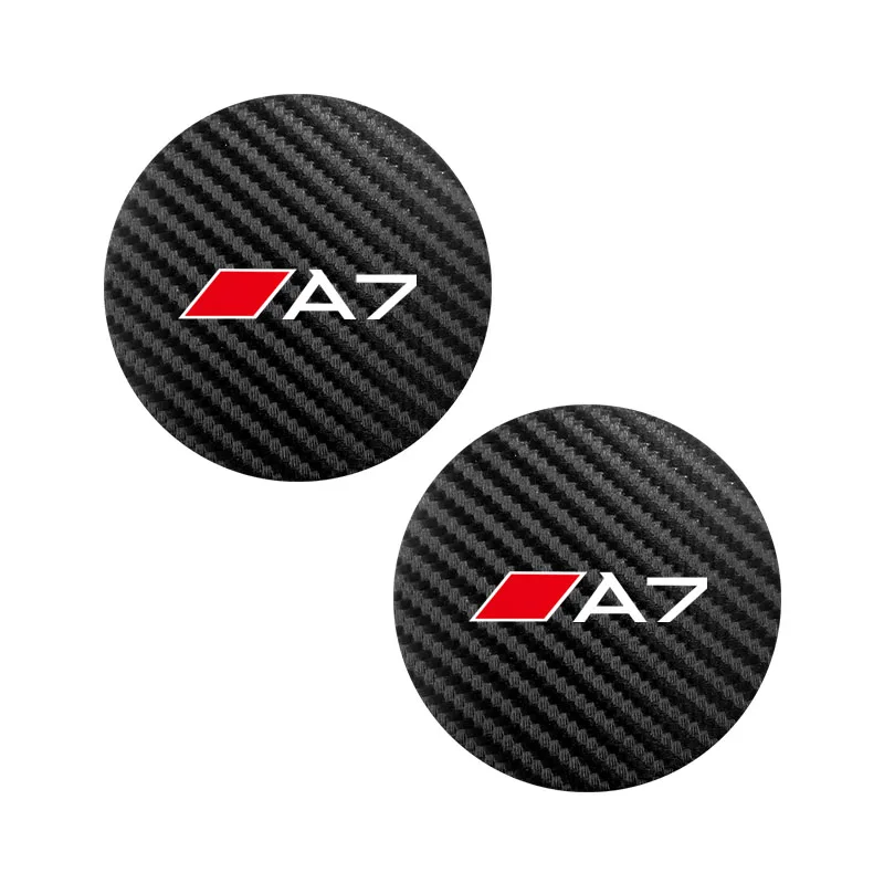 2Pcs Auto Leder Untersetzer Matte Anti-slip Wasser Tasse Pad Für Audi A1 A3 A4 A5 A6 A7 a8 Q2 Q3 Q5 Q7 Q8 B6 B8 B9 C5 C7 TT S1 S7 S3 RS6