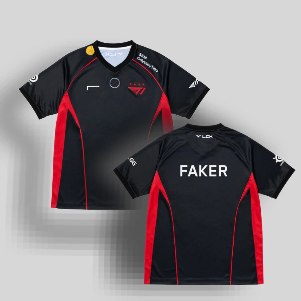 SKT T1 Esports 2024 T1 Uniform Jersey LCK T1 FAKER Uniform T-shirt Keria Gumayusi Oner Zues Team Uniform Jersey Shirt Fan Tees