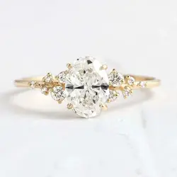 1ct 2ct 3ctCocktail Moissanite Rings 925 Sterling Silver Zircon Ring For Women Gemstone Jewelry Birthstone Anniversary Gifts