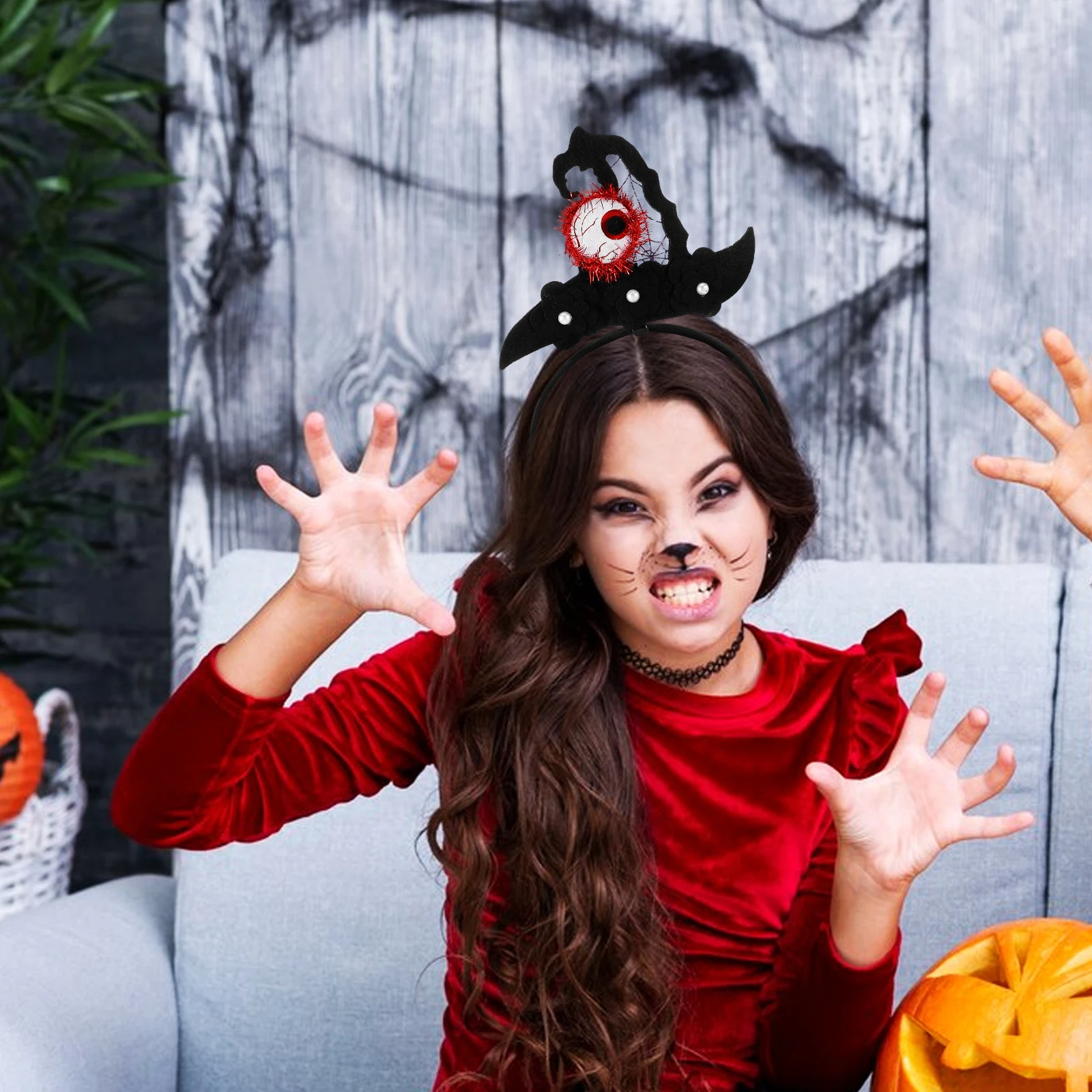 

Halloween Witch Headbands for Women Eyeball Hair Hoop Party Favor Stylish Accessory for Themed Events