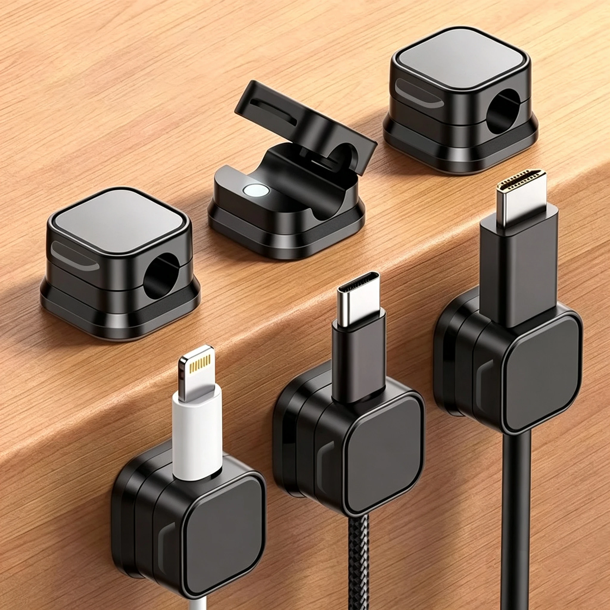 Magnetic Cable Clips, Adhesive Cable Holder Wire Keeper Cord Organizer for Desk Home Office Cable Management