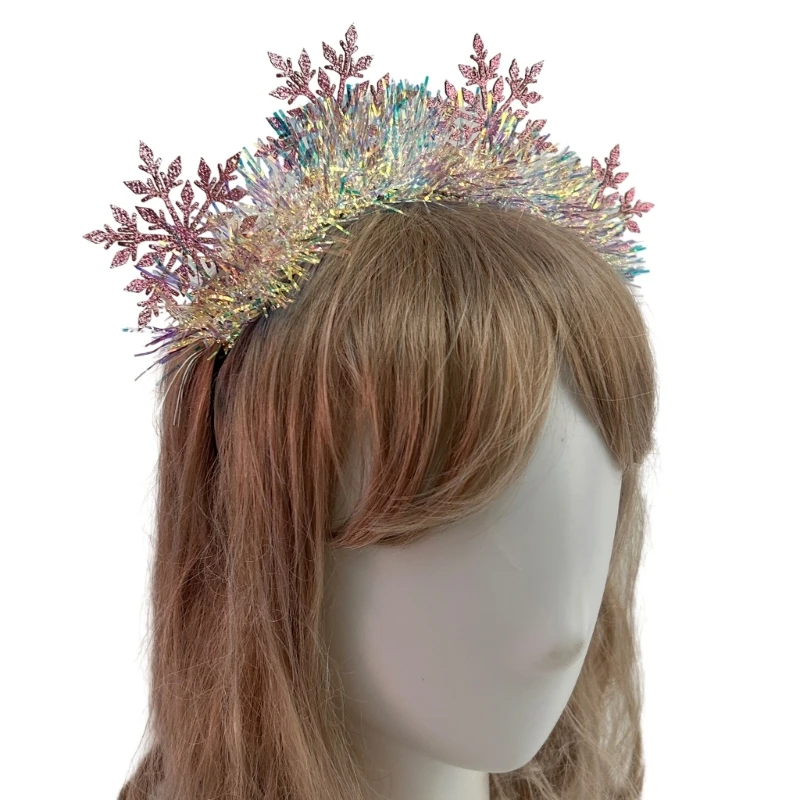 Snowflake Decor Hair Hoop Women Spa Wash Face Makeup Headband for Photoshoots Christmas Party Hair Accessories