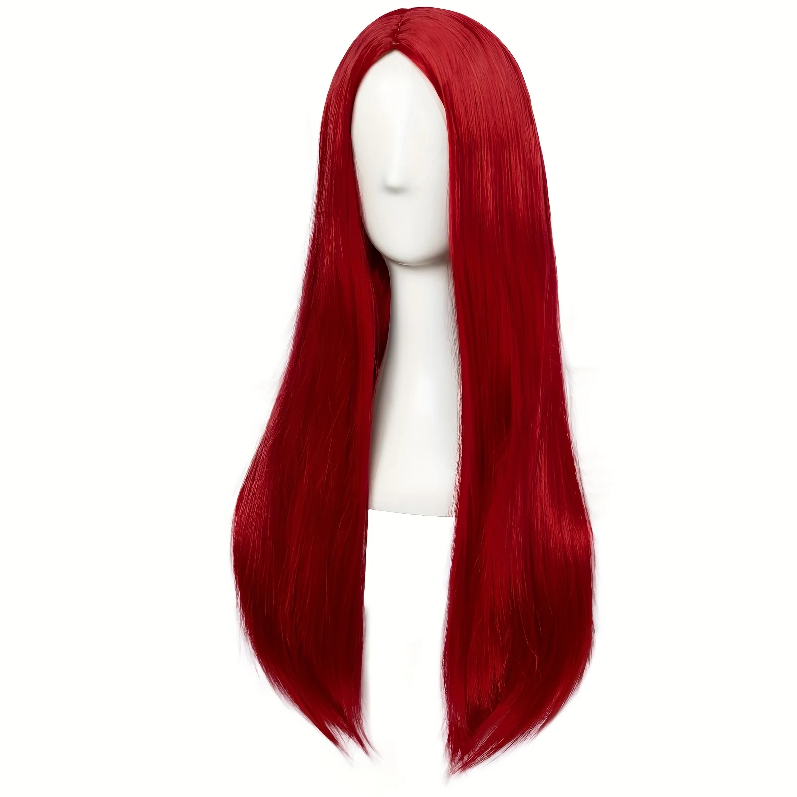 شعر مستعار صناعي طويل أحمر للنساء، زي كرنفال الهالوين، مناسب لعملاء الإناث البالغات #3