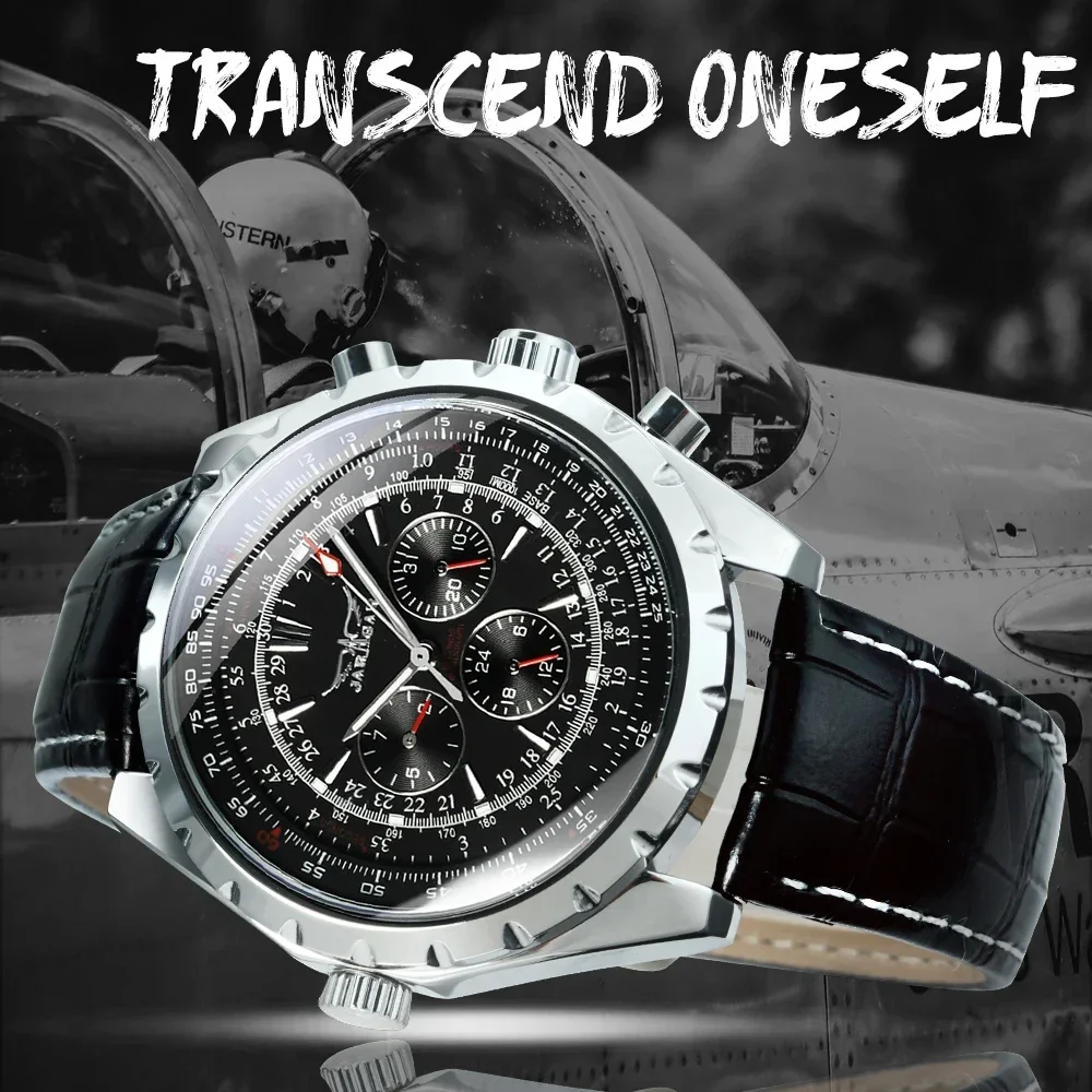 Clean 3135 Movement Men Watch Automatic Mechanical Stainless Steel Jaragar Automatic Watch For Men Military Multifunction 3 Sub-