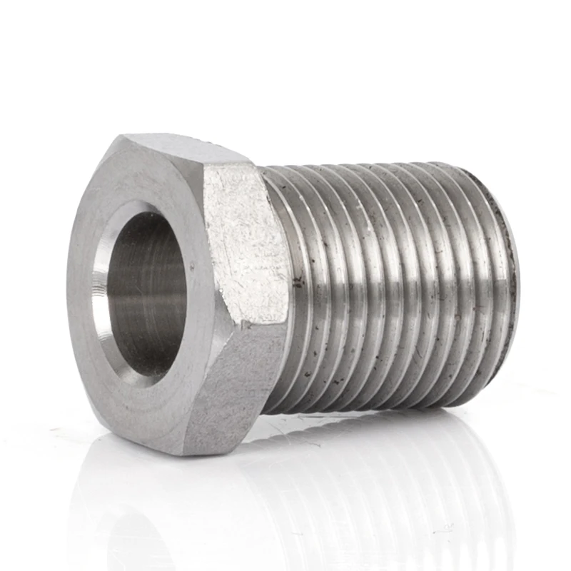 500 pieces CNC Stainless Steel Hex Reducer Bushing Plain Bore  Certified  Male Female Threaded Pipe Adapter Press Fit Mounting