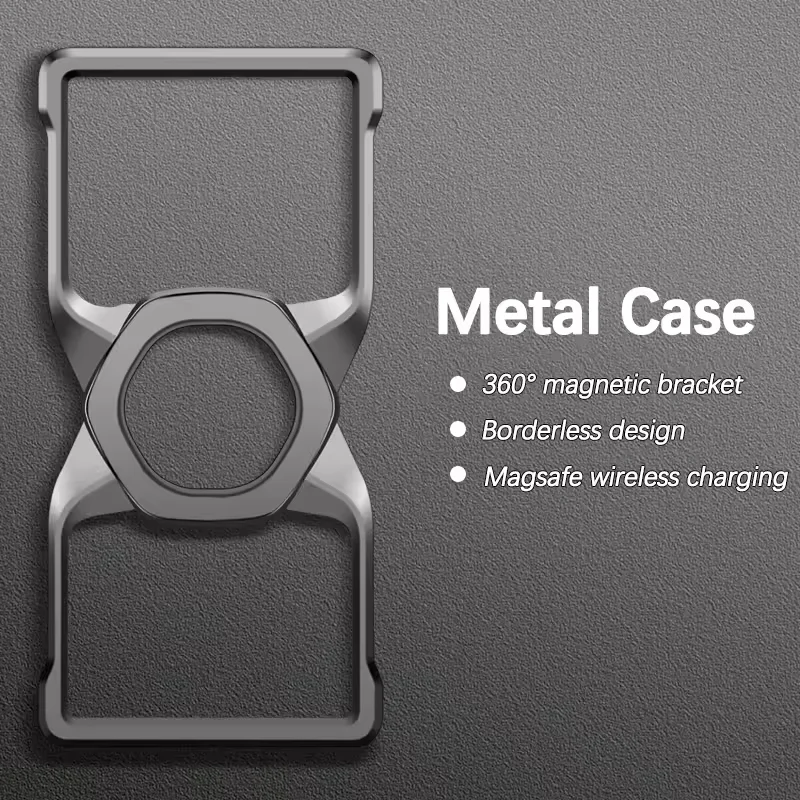 

Metal Frame Magnetic Phone Case for Samsung Galaxy S25 Ultra Plus Aluminum Frameless Wireless Charging Bracket Shockproof Cover