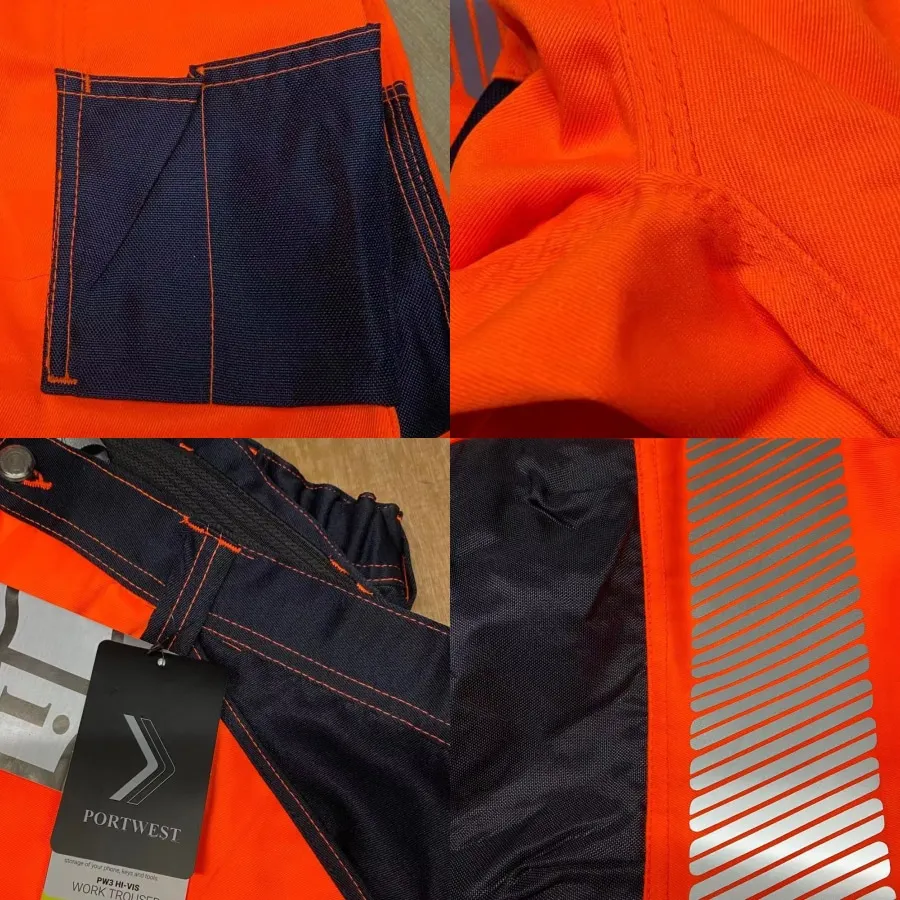 Pantaloni Cargo pantaloni da lavoro da uomo con Multi tasche avvertimento pantaloni da lavoro riflettenti pantaloni da lavoro uomo abbigliamento da